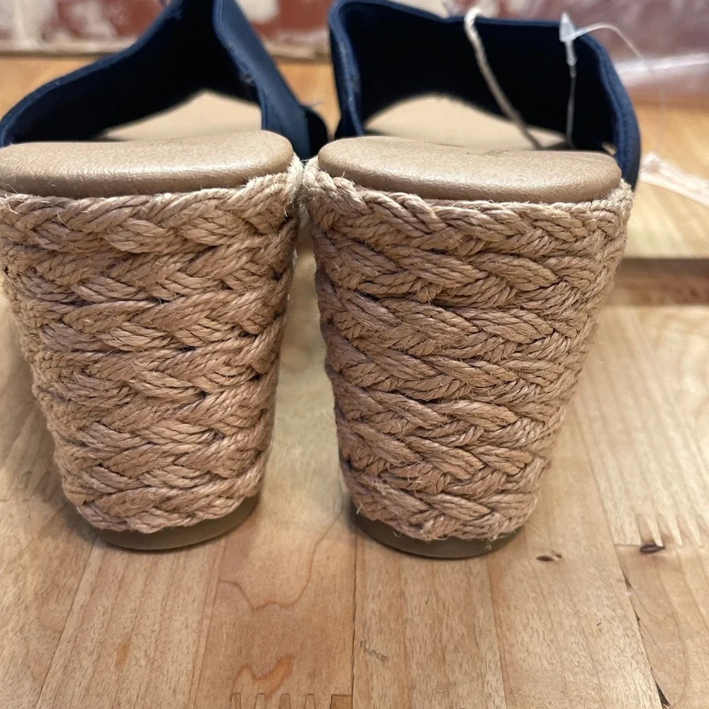 Tommy Bahama Suzette Navy Blue Espadrille Wedge Sandals Womens 8M PL251196 NEW